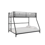 DHP Daven Quick-Assembly Twin-Over-Full Metal Bunk Bed with Ladder and Guardrails, Black DHP