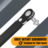 Ratcheting Screwdriver Men Gifts-Right Angle Screwdriver 90 Degree Offset Screwdriver Bit Set Low Profile Pocket Screwdriver For Tight Space Cool Gadget EDC Gear Gift For Men Him Dad Husband (12-IN-1) NewFation
