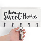 FIPUTE Mail and Key Holder for Wall, Decorative Entryway Organizer Shelf with Hooks for Dog Leash, Sunglasses, Purses, Coats – 100% Solid Wood Key Hanger 11.8” x 5.9” x 3.2” FIPUTE