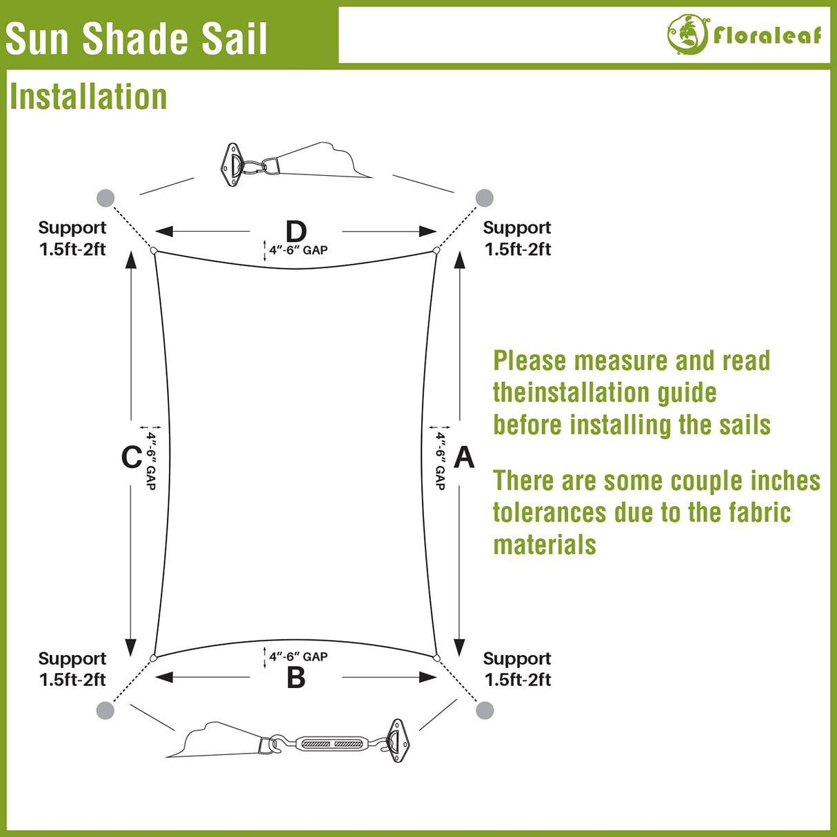FLORALEAF Sun Shade Sail 15' X 22' Rectangular Waterproof Sun Sail UV Block Canopy for Outdoor Patio Lawn Garden Backyard, Red FLORALEAF