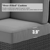 LayinSun 15 Piece Patio Furniture Set with Fire Pit Table, Outdoor Conversation Sets Wicker Rattan Sectional Sofa with Coffee Table LayinSun