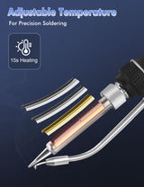 Soldering Iron Kit Electric Solder Guns Set 80W Precision Electronics Tools for Jewelry Making, Stained Glass, PCB Wire Repair, Adjustable 500-896°F, One-Handheld Automatic Send Tin Feed NEWACALOX