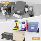 BELLO YON Wall Shelf 24'' x 11'' Garage Wall Mounted Storage Shelves, Heavy Duty Metal Wire Wall Shelving Storage Rack for Garage, Office, Basement, Max Load 90lb,Black, 2-Pack BELLO YON