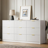 MAISONARIA White Dresser for Bedroom, 9 Drawer Double Dresser, Modern Chest of Drawers for Bedroom, Living Room, Entryway and Closet, 63" L x 15.7" D x 31.5" H MAISONARIA