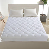 LEISURE TOWN Queen Mattress Pad Fitted Quilted Cotton Mattress Cover Cooling Soft Pillow Top Mattress Topper with Down Alternative Filling Mattress Protector with 8-21 Deep Pocket (60x80 White) LEISURE TOWN