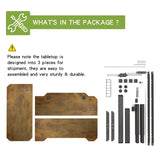 Radlove 59-Inch Large Electric Height Adjustable Computer L-Shaped Desk with Memory Controller Corner Standing Desk Modern Workstation with Splice Board Ergonomic Desk (Black Frame + Rustic Brown Top) Radlove