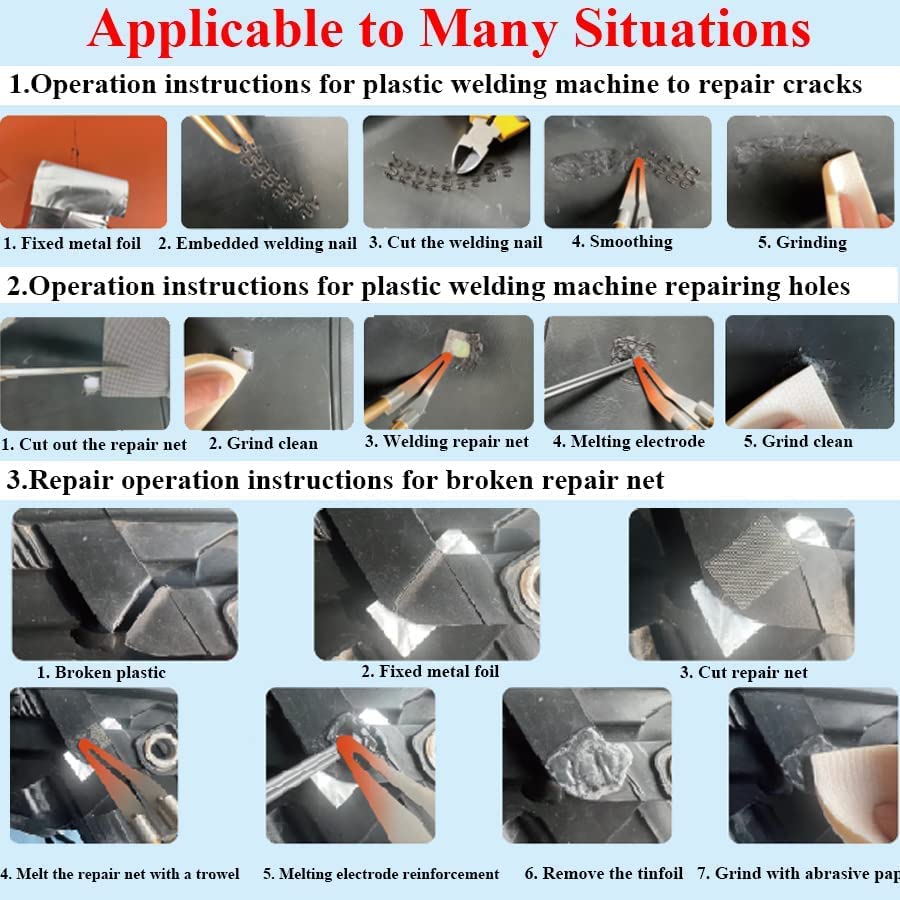 150W Upgraded Plastic Welder Kit,1000PCS Hot Stapler Welding Machine Car Bumper Repair Kit,2 in 1 Plastic Welder Soldering Gun with Weld Rods,6 Types Staples for Bumper/Kayak/Plastic Product Repairs Ghguole