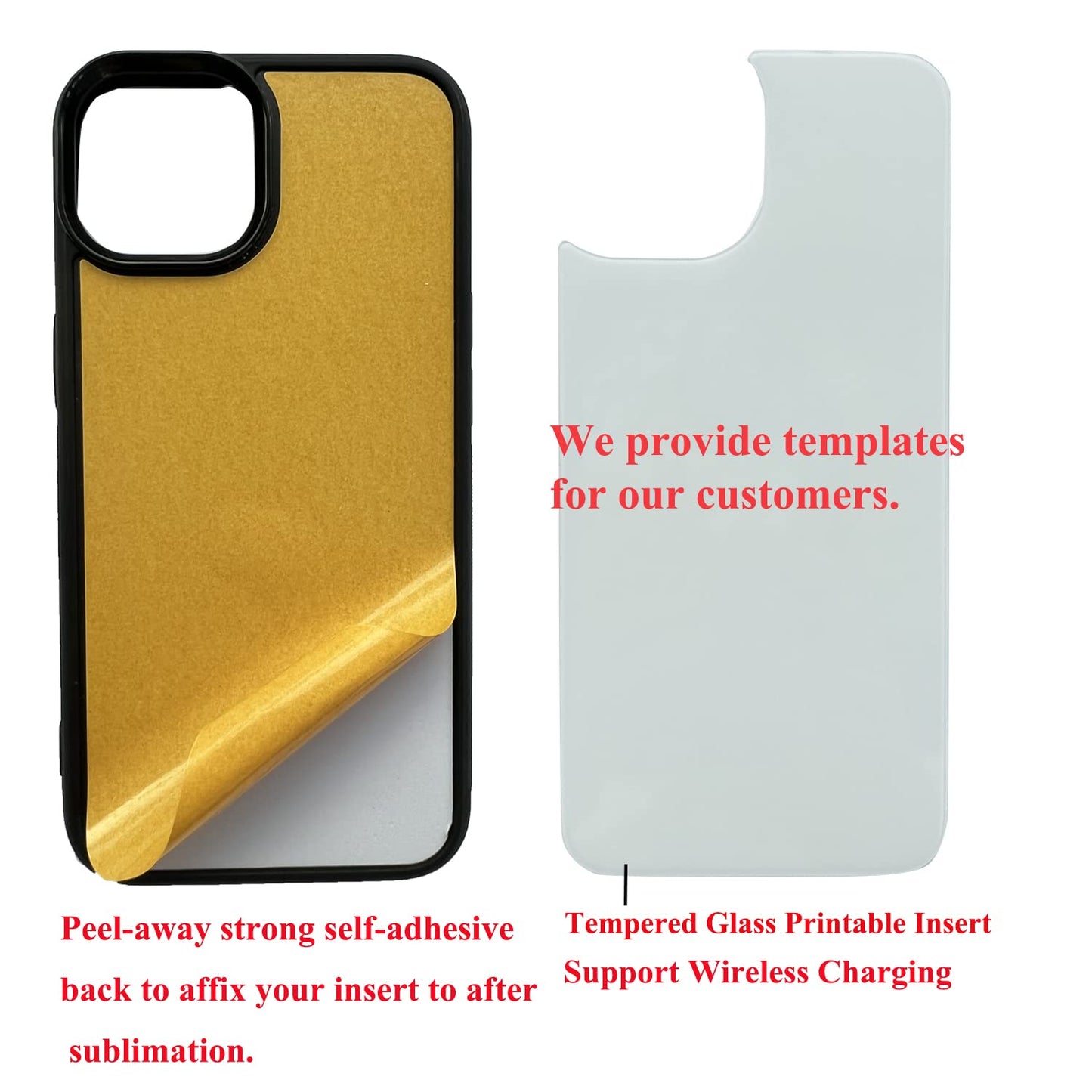 JUSTRY 5PCS Sublimation Blanks Phone Case Bulk Covers Compatible with Apple iPhone 14 Plus/iPhone 15 Plus,Easy to Sublimate DIY, Soft Rubber Case + Tempered Glass Inserts Support Wireless Charging