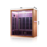 INFRADELUX 2-3 Person Infrared Sauna - Far Infrared Heating, Bluetooth Speakers, Okoume and Hemlock Wood, Movable Seat for Personalized Comfort INFRADELUX