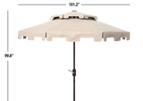 Safavieh Outdoor Zimmerman Beige and White 9-foot Double Top Market UV Protected Umbrella Safavieh