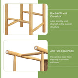 Giantex 26" Counter Height Wood Bar Stools Set of 2, Boho Rattan Barstools, Max Load 330 Lbs, Armless Saddle Kitchen Stools, Backless Wicker Bar Stools for Kitchen Counter Indoor Outdoor Giantex