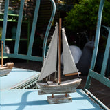 Linfevisi Wooden Sailboat Decorations Nautical Sail Boats Model Decoration Beach Coastal Ocean Themed Home Decor Ornaments Table Top Rustic Decorative Wood Sailing Boats Ships Nautical Decor 10.75" H Linfevisi