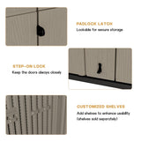 KINYING Outdoor Vertical Storage Shed,57 Cu.ft Outdoor Storage Cabinet Waterproof,Resin Sheds & Outdoor Storage Clearance for Garden,Patio,Backyard,Lockable (Brown) KINYING