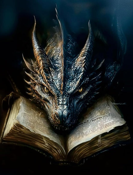 DAZZLEDOTS Diamond Art Kits for Adults, Dragon Diamond Painting Kits for Beginner Book Round 5D Full Drill Diamond Dots Crafts for Home Wall Decor Gifts 12x16 Inch DAZZLEDOTS