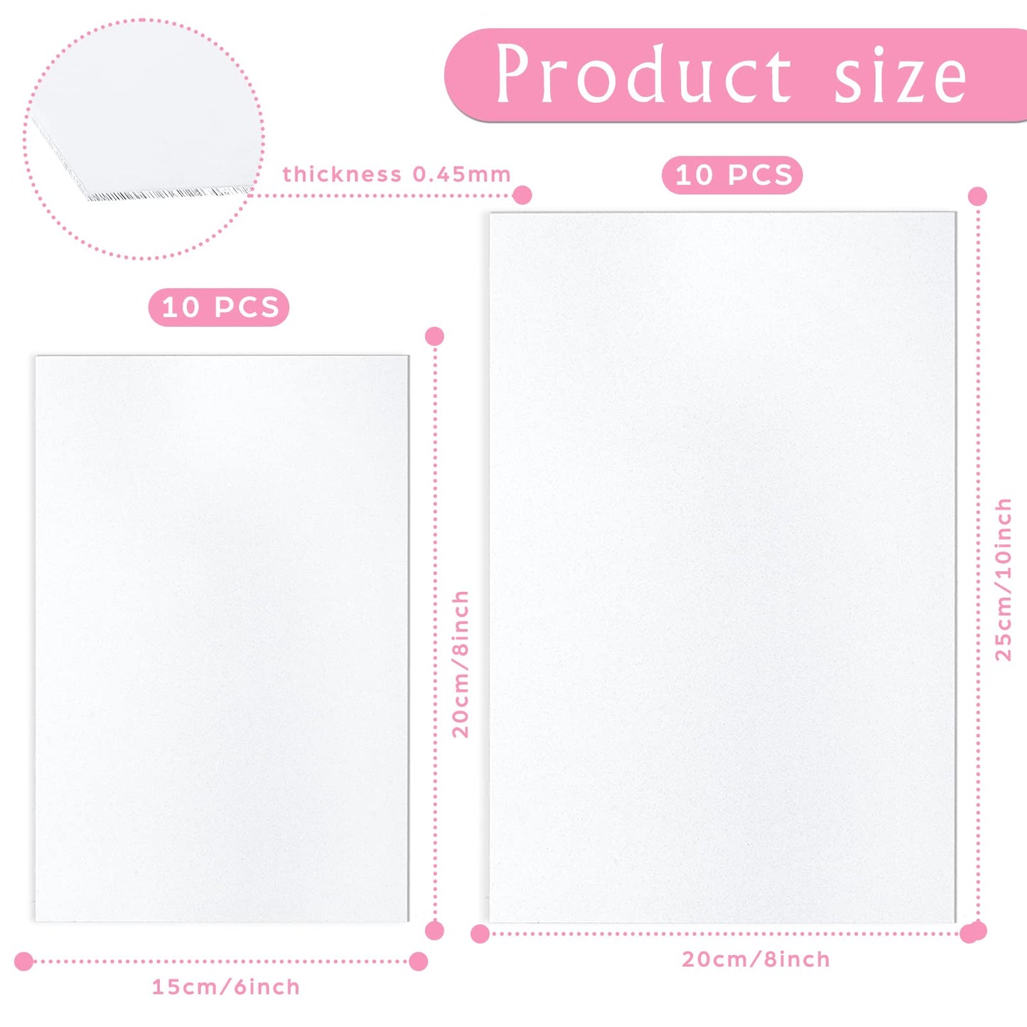 20 Pcs Aluminum Sublimation Blanks Heat Press Metal Photo Blanks DIY Blank Metal Sign White Sublimation Canvas Sublimation Metal Blanks for Room Wall Office Decor Decorative (6 x 8 Inch, 8 x 10 Inch)