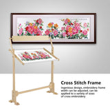Adjustable Embroidery Stand, Wooden Frame Cross Stitch Floor Stand 360° Rotated Needlework Stand Holder Lap Table Craft Sewing Tool with Scroll Frame Ejoyous