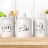 Barnyard Designs Canister Sets for Kitchen Counter, Decorative Coffee Tea Sugar Container Set, Rustic Farmhouse Canisters Ceramic Jar, White, Set of 3 Barnyard Designs