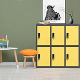 MECOLOR Metal Storage Lockers Employee lockers Small lockers and Business lockers for Home, Office, Garage,Gym,School... (W6D-YE) MECOLOR