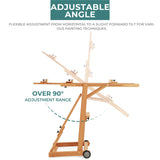 VISWIN Studio H-Frame Easel, Tilting Flat & Adjustable Beech Wood Art Easel for Painting, Movable Large Easel Stand for Adults, Artists, Hold 1 or 2 Canvas up to 78" - Natural VISWIN