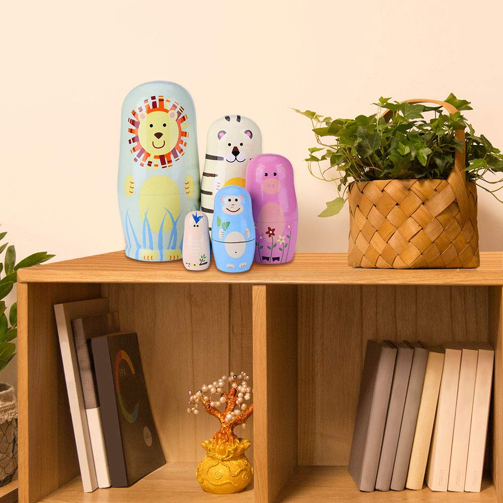 Koogel 6 Set Plain Nesting Dolls DIY Kids Blank Nesting Dolls Unpainted Russian Nesting Dolls for Halloween Christmas Parent Child Activities Kids Birthday Gift DIY Enthusiasts Koogel