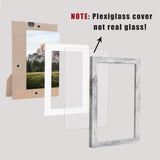 AEVETE 8x10 Picture Frame White Distressed Display Photos 6x8 with Mat or 8x10 without Mat for Wall Tabletop AEVETE