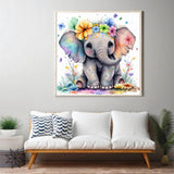 Cute Elephant Diamond Art Painting Kits for Adults - Round Full Drill Diamond Dots Paintings for Beginners, 5D Paint with Diamonds Pictures Gem Art Painting Kits DIY Crafts Project Kits 14x14inch HOIYLDS