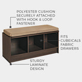 ClosetMaid 1570 Cubeicals 3-Cube Storage Bench, 14.01"D x 35.27"W x 18.5"H, Espresso ClosetMaid