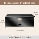 ProCase Wooden Men's Jewelry Box, 2-Tier Watch Holder and Sunglasses Box Organizer for Men, Display Cases with Clear Glass Top and Storage Drawer, Father's Day Gift -Black ProCase