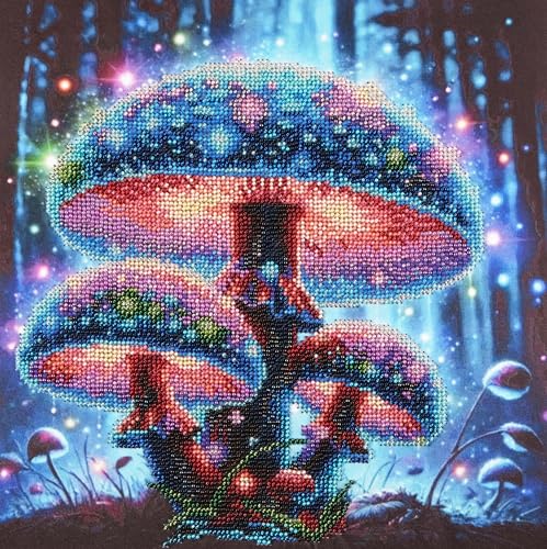 AllAboutEmbroideryUA Neon Mushrooms Bead Embroidery kit DA-3129 Beaded Cross Stitch