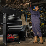 SONLMIK 13-Drawer Rolling Tool Chest with Double Door Handle, 2-in-1 Detachable Metal Storage Cabinet with Wheels and Lock, Large Capacity Tool Box for Garage, Home, Warehouse, Basement(Black) SONLMIK