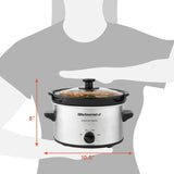 Elite Gourmet MST-275XS Electric Oval Slow Cooker, Adjustable Temp, Entrees, Sauces, Stews & Dips, Dishwasher Safe Glass Lid & Crock (2 Quart, Stainless Steel) Elite Gourmet