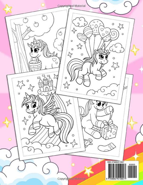 Unicorn: Cute, Fun, and Magical Coloring Book for Kids Ages 4-8 ZONULAR