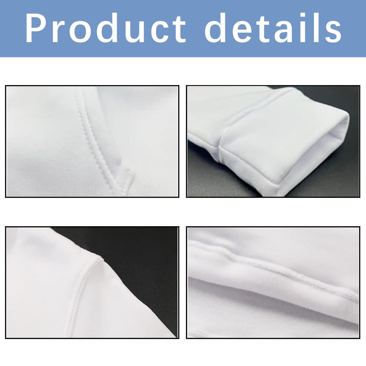 LaiHiulaan 10 PCS Sublimation Hoodies Blanks White Men 100 Polyester sweatshirt for Sublimation Bulk Hoodie Wholesale for Printing (Polyester, S)