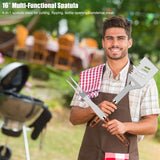 RINPIR 31pcs Stainless Steel BBQ Grill Accessories Set for Men Dad, Heavy Duty Grilling Tools for Outdoor Camping, BBQ Utensils Kit with Mats, Grill Brush in Carrying Bag Brown RINPIR