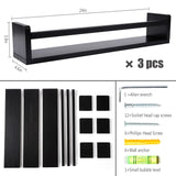 AZSKY Classic Nursery Book Shelves Black Wooden Floating Shelves Wall Bookshelf for Bathroom Decor Kitchen Spice Rack Organizer Kids Room 24 Inch Set of 3 AZSKY