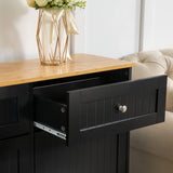 GAZHOME Double Tilt Out Trash Cabinet with Charging Station, Upgrade Wooden Free Standing Trash Cabinet with Outlet,Recycling Cabinet with Hideaway Drawer,20 Gallon Tilt Out Trash Cabinet(Black) GAZHOME