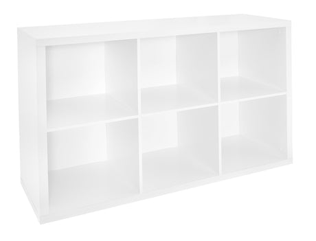ClosetMaid 6 Cube Storage Shelf Organizer Bookshelf with Back Panel, Easy Assembly, Wood, White Finish ClosetMaid