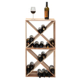 Sardoxx Set of 2 24 Bottle Wine Rack Solid Wood Holder Cube Bar Storage Cellar Stackable Kitchen Decor Tabletop Champagne Rack Sardoxx