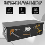 acylph Black Steel Heavy Duty Truck Tool Box Truck Storage Box for Pickup, Waterproof Tool Box Storage Organzer with Latch and Keys,30"x13"x10" acylph
