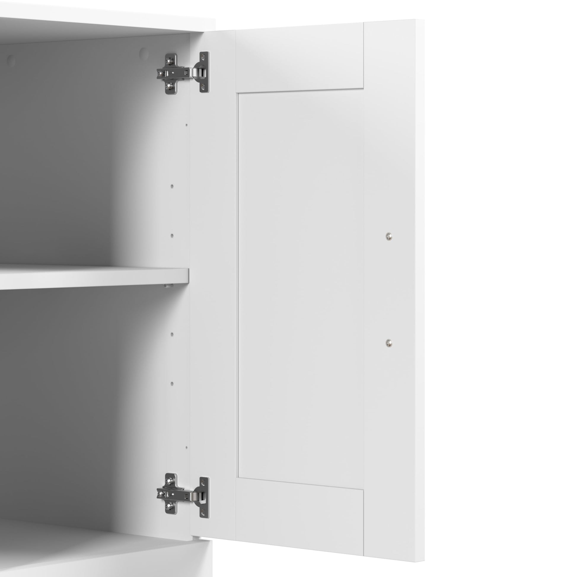 Bush Furniture Hampton Heights 60W Bookshelf with Doors in White, Large Bookcase Cabinet for Home Office or Professional Workspace - WoodArtSupply