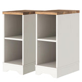 WAMPAT Modern Farmhouse 3 in 1 TV Stand for up to 85" TVs Wood Entertainment Center with Open Storage for Living Room Antique White WAMPAT