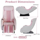PayLessHere Zero Gravity Full Body Electric Shiatsu Massage Chair Recliner with Massaging Rollers Air Pressure Massage L-Track Stretch Wireless Bluetooth Speaker USB Charger PS4, Pink PayLessHere
