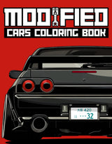 Modified Cars Coloring Book: JDM, Retro & Sport Car Illustrations for Adults and Kids (Car Coloring Books) WoodArtSupply