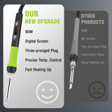 WORKPRO Soldering Iron Kit, 90W Soldering Gun with Digital Display and Iron Tips, 11-in-1 Adjustable Temperature Welding Kit for Electronic Repair, DIY Enthusiasts and Jewelry Makers (110V US Plug) WORKPRO