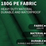 Rutile 12 x 20 FT Carport Replacement Cover, Heavy Duty Car Tarp Canopy Tent Replacement Top w/Ball Bungees Green (Only Top Cover, Frame is not Included) Rutile