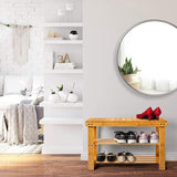 Leaf & Grain Bamboo Shoe Rack - Shoe Storage Bench for Front Door Entrance - Entryway Bench with Shoe Shelf, Shoe Storage Organizer, Wooden Shoe Rack, Durable Shoe Bench for Home (Natural) Leaf & Grain