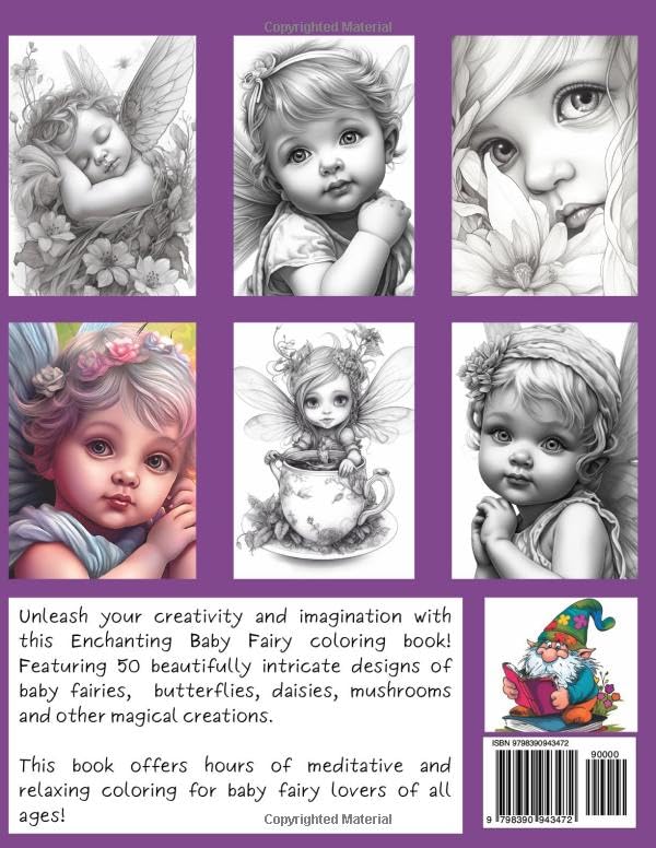 Baby Fairies: An Adult Coloring Book filled with Mystical Grayscale Possibilities WoodArtSupply