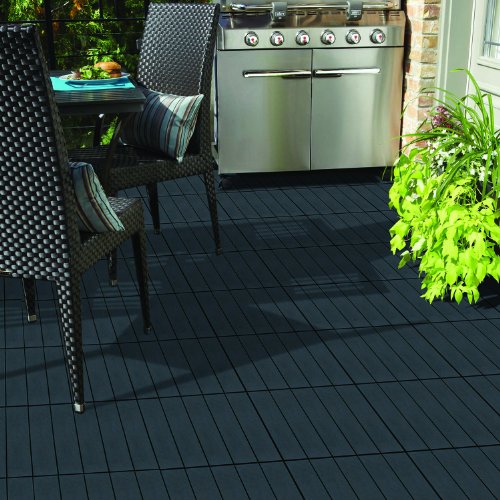 Multy Industries Multy Home MT5100057 6-Pack Deck and Balcony Tile, 12 by 12-Inch, Slate - WoodArtSupply