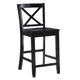 Linon Home Dcor Black X Back Counter Stool, 16" W x 17.91" D x 37.01" H Linon
