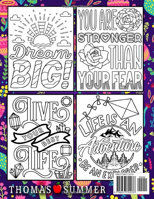 Easy Inspirational Coloring Book for Adults: Good Vibes Only - Simple Positive Motivational Quotes for Stress Relief and Relaxation